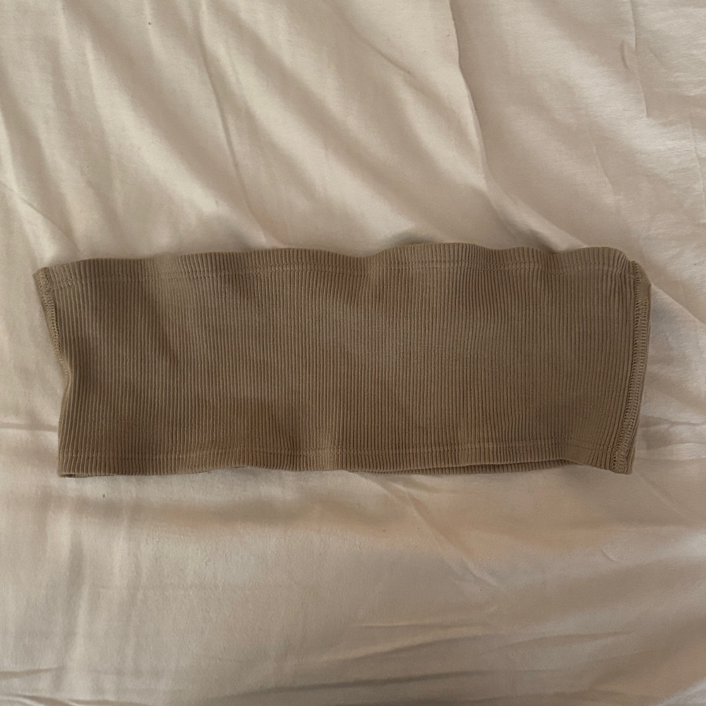 ARQ Taupe Ribbed Bandeau, L